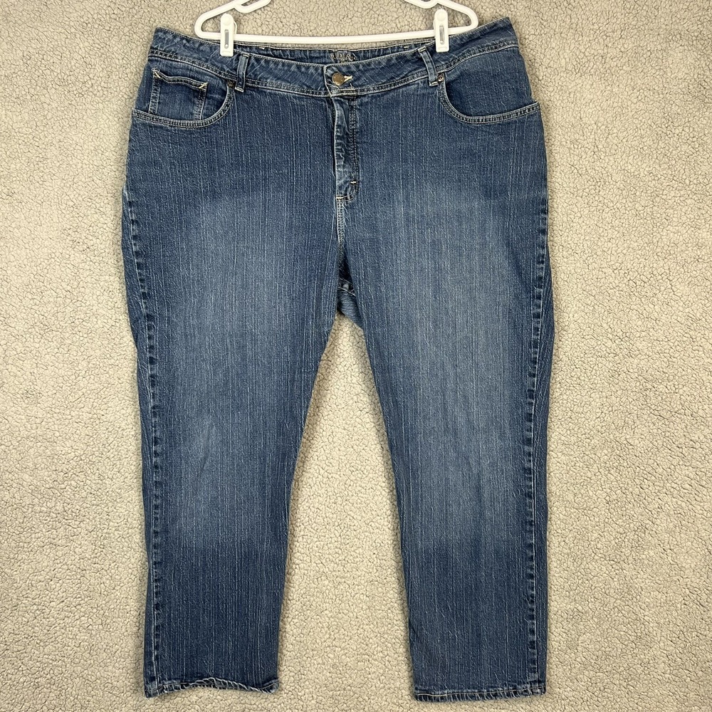 Lee Riders Jeans Womens 24WP Plus High Rise‎ Tapered Comfort Stretch Blue 42x28